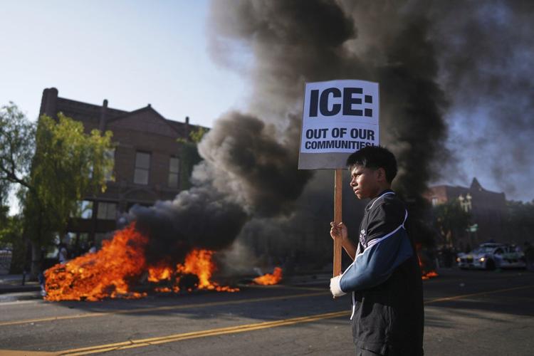 AP PHOTOS: Protesters clash with law enforcement in Los Angeles