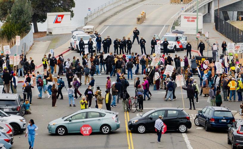 Photos of protesters pushing back on Trump’s plan to surge federal troops to San Francisco