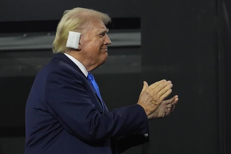 The stepped-up security around Trump is apparent, with agents walling him off from RNC crowds