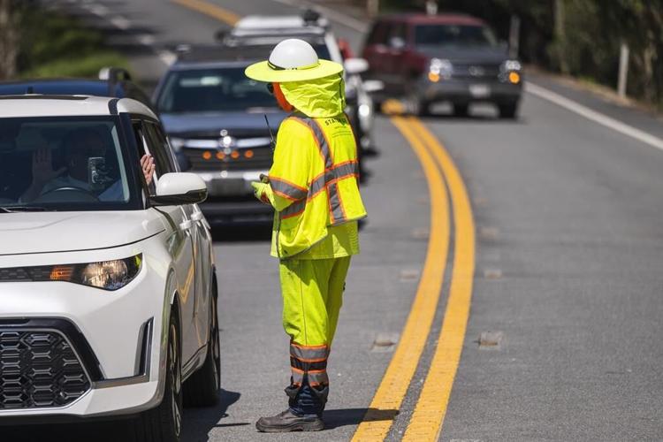 Motorists creep along 1 lane after part of California's iconic Highway 1 collapses