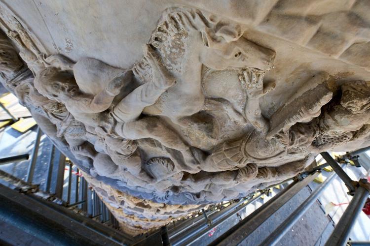 Restorers swap brushes for lasers in the first restoration of an iconic Roman monument in 40 years