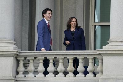 A glimpse of Trudeau's congratulatory call that might have been to Kamala Harris