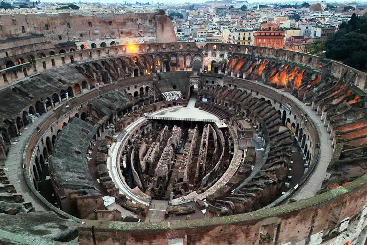 Photos offer stunning aerial views of Rome’s Colosseum and ancient Forum