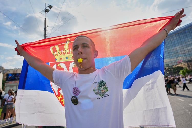 Tens of thousands rally in Serbia against authoritarian President Vucic