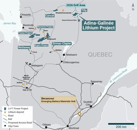 Li-FT Announces First Results from Summer Drill Program at the Adina-Galinée Lithium Project, Quebec
