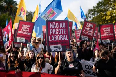Tens of thousands in Portugal protest proposed labor reforms