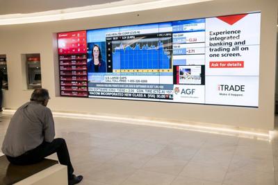 S&P/TSX composite down in late-morning trading, U.S. stock markets also lower