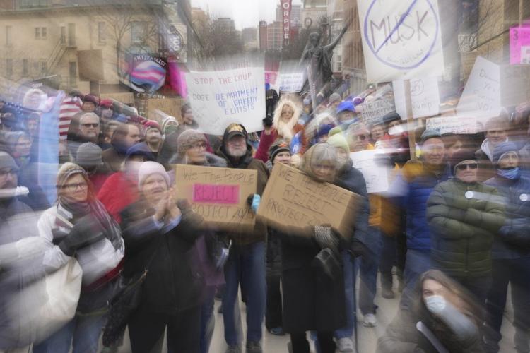 Protesters in cities across the US rally against Trump's policies, Project 2025 and Elon Musk