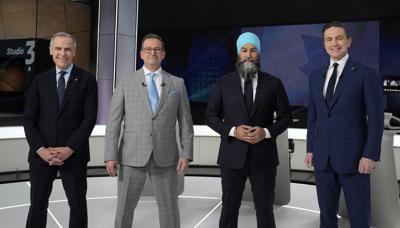 Carney, Poilievre align on pipelines as Trump and trade loom over French debate