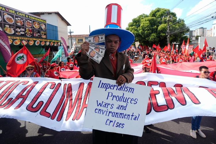 Demonstrators take to streets of Belem at halfway point of UN climate talks