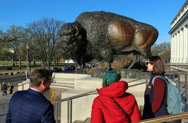 America's official mammal, the bison, gets a bronze tribute for the country's 250th birthday