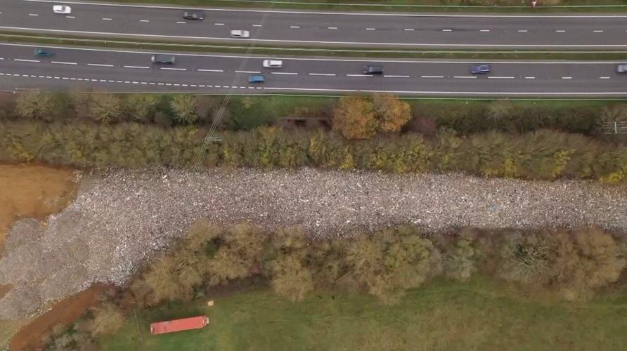 Mountain of illegally dumped trash near Oxford river causes outcry in England