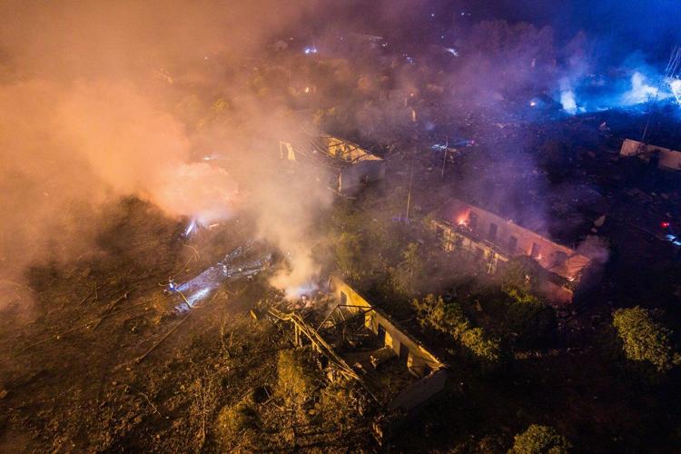 An explosion at a fireworks plant in China kills at least 21 people, state media says