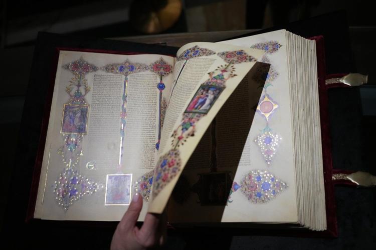 One of the most spectacular Renaissance illuminated manuscripts, a bible, on rare display in Rome