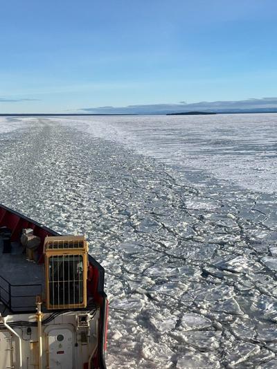 Icebreaker on hand in Labrador to guide season's last freight arrivals by ferry