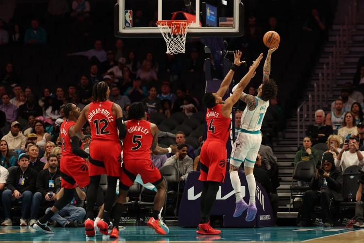 Quickley's 3-pointer at the buzzer sends the Raptors past the Hornets 97-96 for 5th win in 6 games