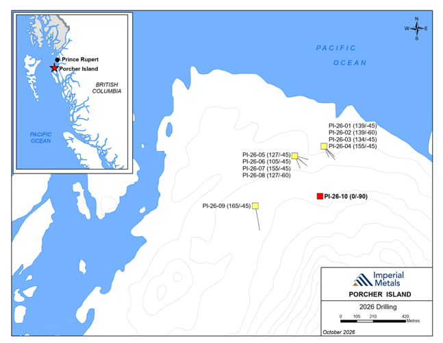 Imperial Intersects 5 Metres of 5.51 Grams Per Tonne Gold at the Porcher Island Property
