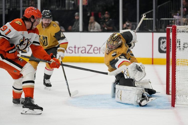 Barbashev scores late, Golden Knights beat Ducks 3-1 in second-round opener