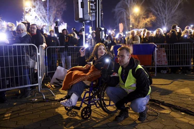 Serbian students blockade a Danube bridge overnight as anti-graft movement grows