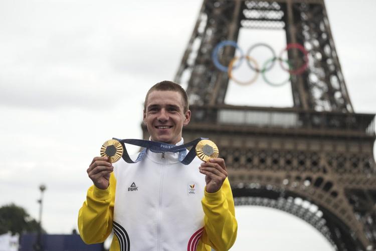 Olympic cycling champ Evenepoel and Belgian Post Office send door safety message to drivers