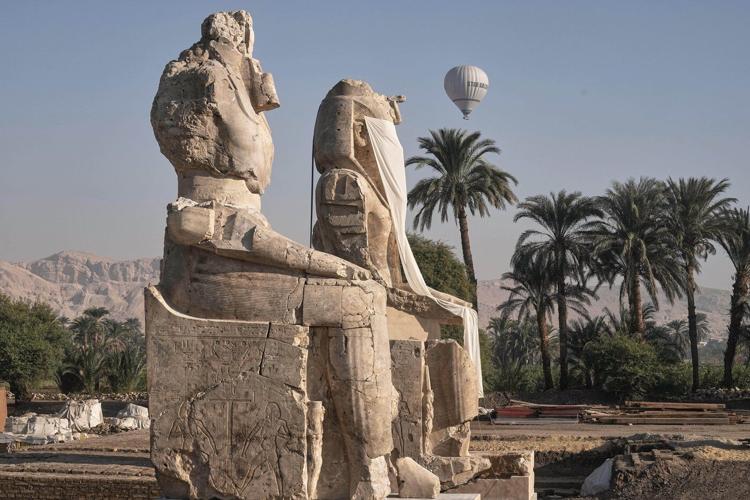 Egypt reveals restored colossal statues of pharaoh in Luxor