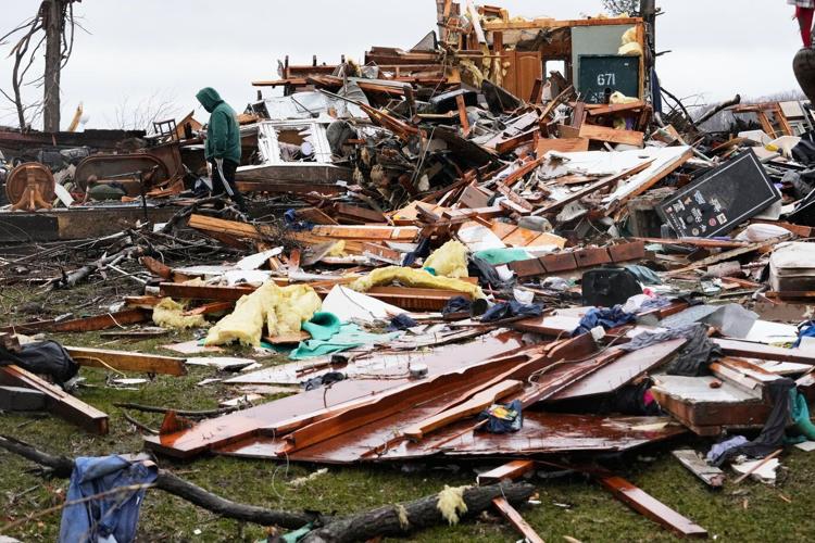 Photos show tornado damage after powerful storms hit Illinois and Indiana