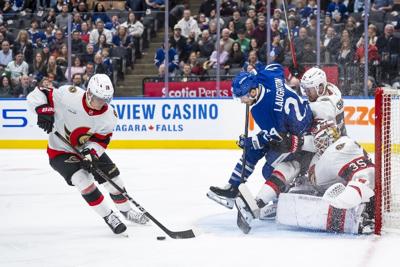 Surging Senators bail out Ullmark, topple Maple Leafs 4-2 to continue playoff push