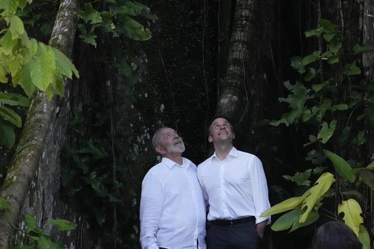 France's Macron embraces Brazil's Lula - and the memes poking fun at their 'wedding'