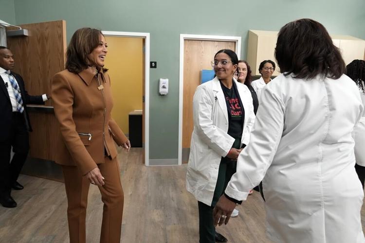Harris says US faces a 'health care crisis' over abortion. A rally with Michelle Obama is up next