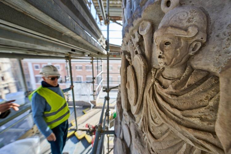 Restorers swap brushes for lasers in the first restoration of an iconic Roman monument in 40 years