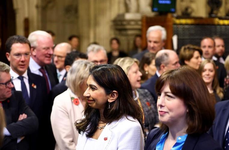 The UK's interior minister accuses police of favoring pro-Palestinian protesters