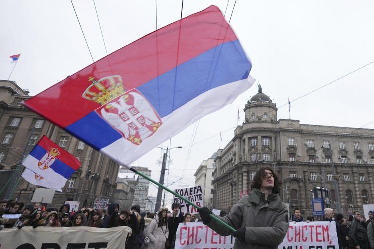 Striking students in Serbia tell chief prosecutor to 'fight for law and justice'