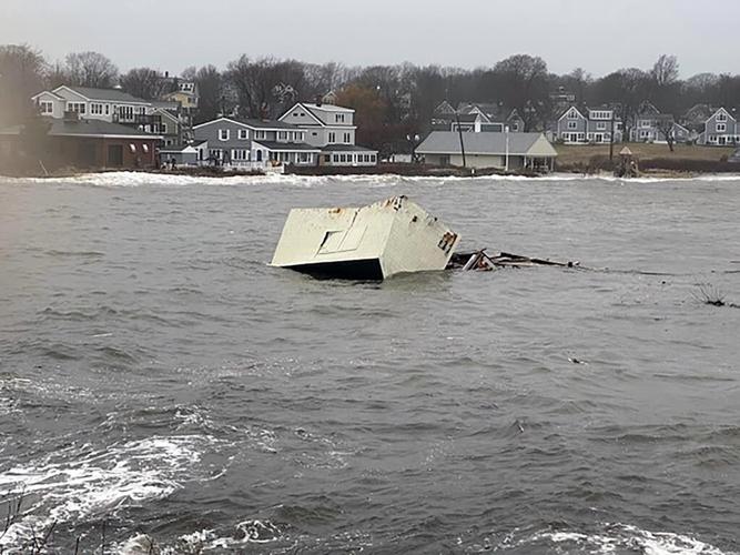 Record high tide in Maine washes away 3 historic fishing shacks