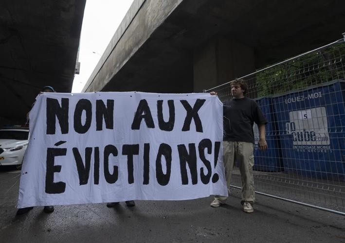 Quebec officials dismantle homeless camp under Montreal highway