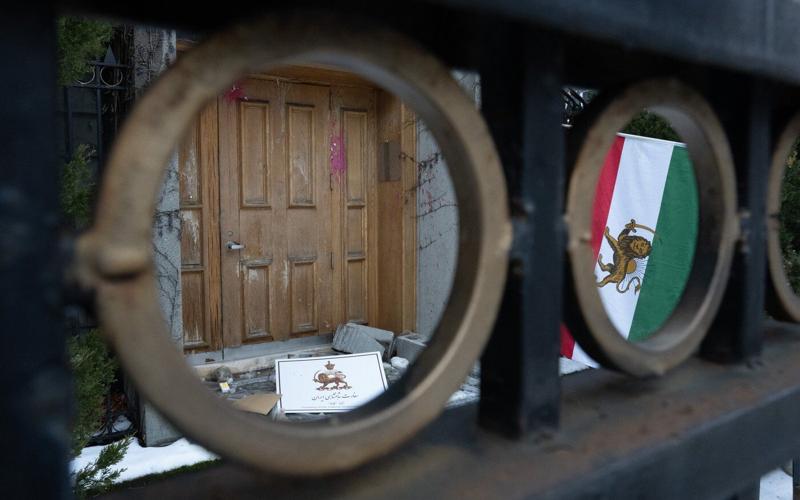 Police say person arrested following anti-regime protest at Iran's empty embassy