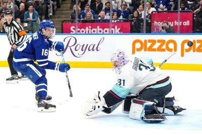 Marner's hat trick, shootout winner leads Leafs over Kraken 4-3