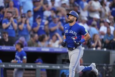 Blue Jays blow 5-0 lead, lose 8-7 to lowly Rockies