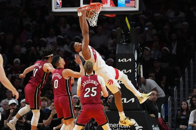 Barnes scores 27, Raptors ease past reeling Heat 112-91. It's Miami's 9th loss in an 11-game span