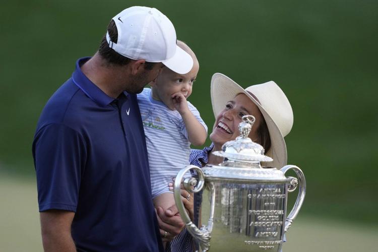 AP PHOTOS: Scheffler pulls away to win PGA Championship for third major title