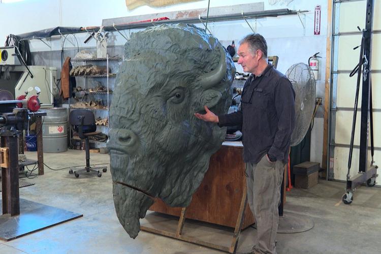 America's official mammal, the bison, gets a bronze tribute for the country's 250th birthday