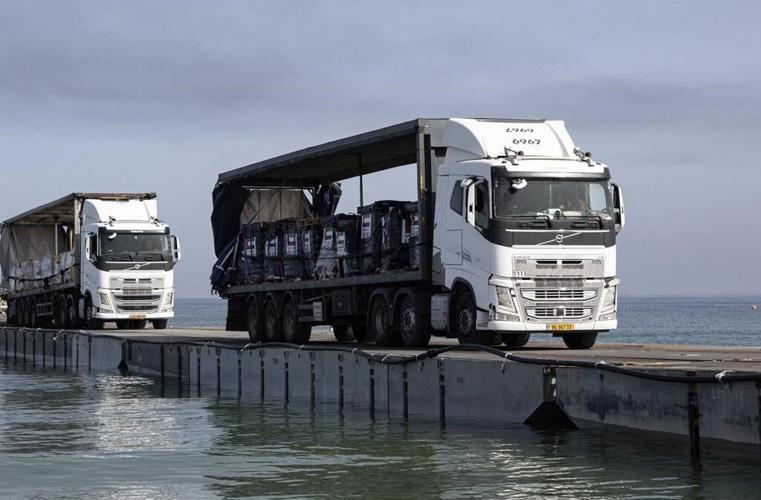 Aid is delivered to Gaza from newly repaired US-built pier, US military says