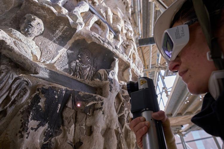 Restorers swap brushes for lasers in the first restoration of an iconic Roman monument in 40 years
