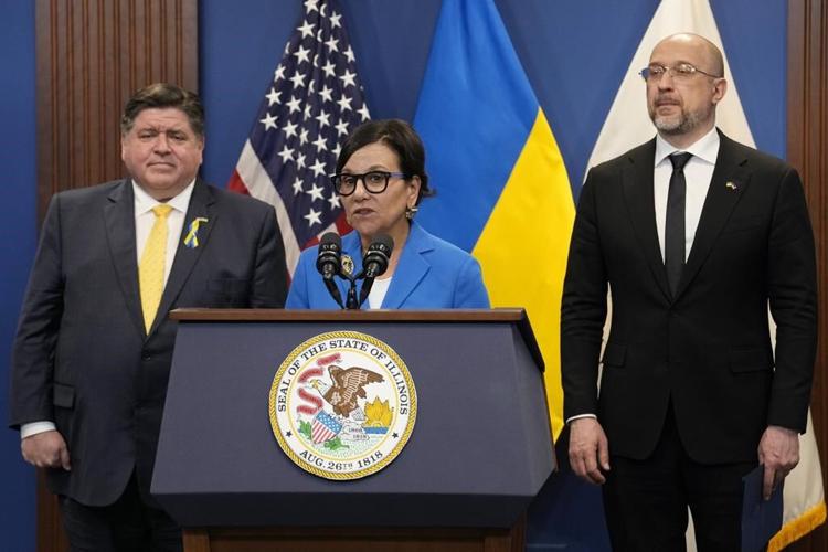 Ukraine prime minister calls for more investment in war-torn country during Chicago stop of US visit