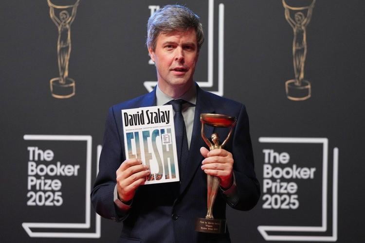 Writer David Szalay wins prestigious Booker Prize for fiction with his earthy novel 'Flesh'