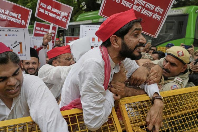 India's opposition parties protest against a controversial electoral roll revision