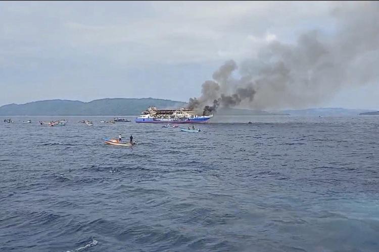 568 people survived after an Indonesian passenger ferry caught fire at sea, killing 3