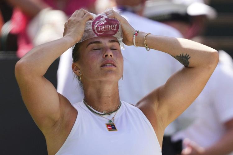 Heat returns to Wimbledon as Aryna Sabalenka offers water and ice pack to fans at Centre Court