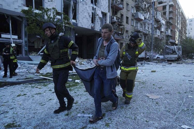 Photos show recent Russian drone and missile attack on Kyiv