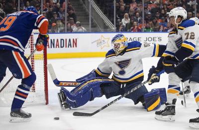 Edmonton Oilers can't solve Binnington in 2-0 loss to St. Louis Blues