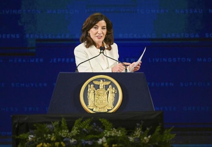 Democrat Kathy Hochul sworn in as elected New York governor